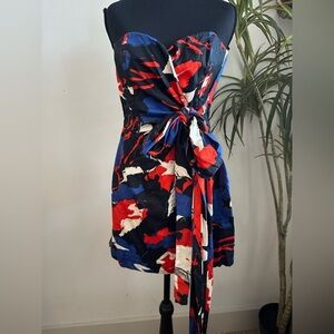 French connection corset mini dress with bow Elegant Abstract Strapless Dress